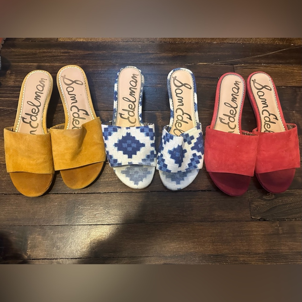 LOT OF 3 Sam Edelman Liliana sandals slides